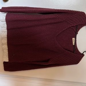 Hollister size small maroon with lace sweater